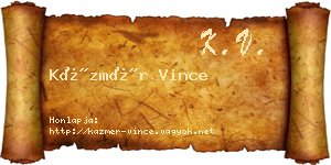 Kázmér Vince névjegykártya